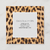 美しいヘアサロンレオパード印刷割引クーポン スクエア名刺 (裏面)