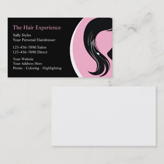 美しいヘアスタイリスト名刺 名刺 (正面/裏面)
