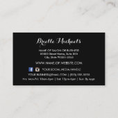 美しいヘアスタイリスト赤いポピーフローラと鋏 名刺 (裏面)