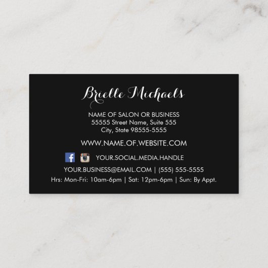 美しいヘアスタイリスト赤いポピーフローラと鋏 名刺 (裏面)