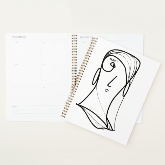 美しいヘアストレート長 プランナー手帳 (ディスプレー)
