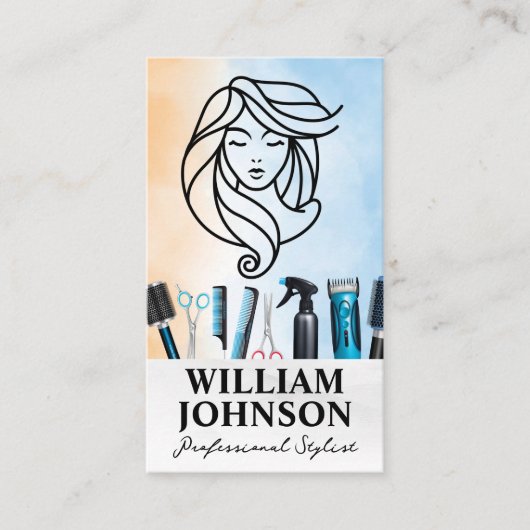 美しいヘアロゴ | ヘア気にツール 名刺 (正面)