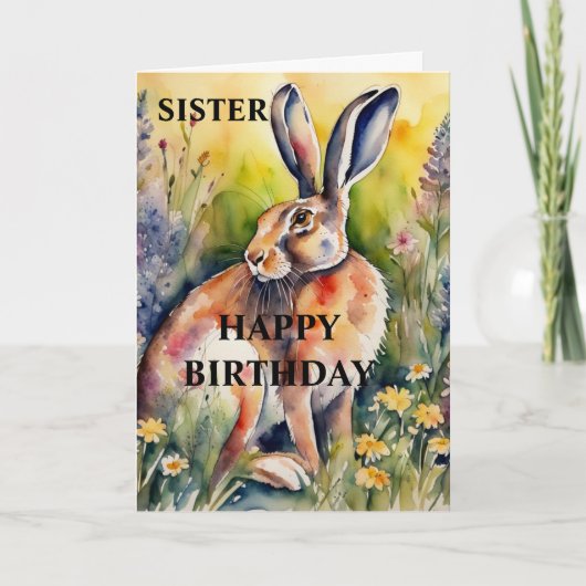 美しいヘア誕生日カード（編集可能） シーズンカード (正面)