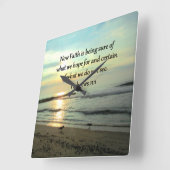 美しいヘブライ人11:1日の出 スクエア壁時計 (傾斜)