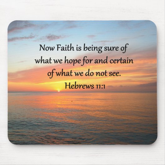 美しいヘブライ11:1日の出デザイン マウスパッド (正面)