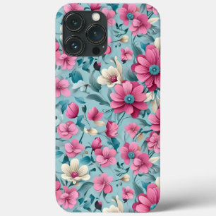 美しいベクターフローラ花シームレスなパターン iPhone 13 PRO MAXケース