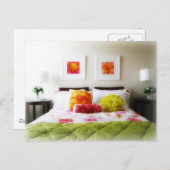 美しいベッドと寝室の装飾 ポストカード (正面/裏面)