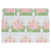 美しいベビーのギフトまたはシャワーのプリンセスパターン ラージペーパーバッグ (正面)