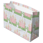 美しいベビーのギフトまたはシャワーのプリンセスパターン ラージペーパーバッグ (裏面アングル)
