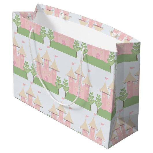 美しいベビーのギフトまたはシャワーのプリンセスパターン ラージペーパーバッグ (裏面アングル)