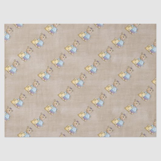 美しいベビーのテディー・ベア 薄葉紙 (正面)