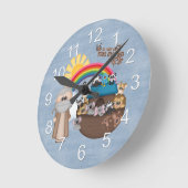 美しいベビーのノアの箱舟 ラウンド壁時計 (傾斜)
