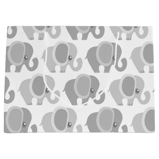 美しいベビーの中立灰色象 ラージペーパーバッグ (正面)