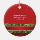 美しいベビーの初めてのクリスマスの写真のオーナメント セラミックオーナメント (裏面)