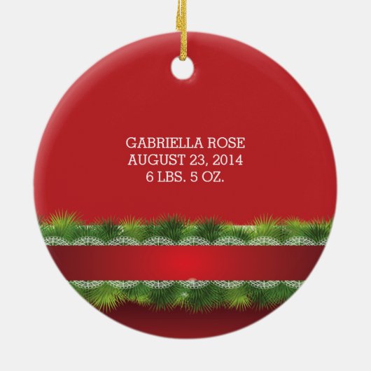 美しいベビーの初めてのクリスマス写真オーナメント セラミックオーナメント (裏面)