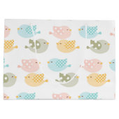 美しいベビーの幼児子供の鳥パターン ラージペーパーバッグ (裏面)