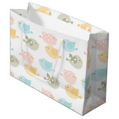 美しいベビーの幼児子供の鳥パターン ラージペーパーバッグ (正面アングル)