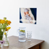 美しいベビーの統計と名前の写真 箔ポスター (レイダウン (キッチン))