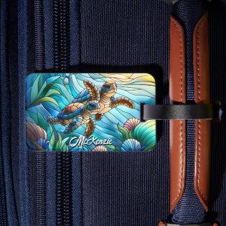 美しいベビーウミガメカラフルインシー ラゲッジタグ