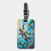 美しいベビーウミガメカラフルインシー ラゲッジタグ (正面縦)