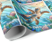 美しいベビーウミガメカラフルインシー ラッピングペーパー (ロールコーナー)