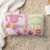 美しいベビーガールの花のおもちゃをパーソナライズ ランバークッション (ブランケット)