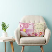 美しいベビーガールの花のおもちゃをパーソナライズ ランバークッション (椅子)