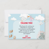 美しいベビーサンキューカード 招待状 (正面)