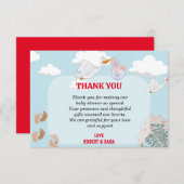 美しいベビーサンキューカード 招待状 (正面/裏面)