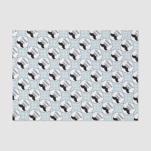 美しいベビーシャワーの小さい人の髭 薄葉紙 (正面)