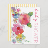 美しいベビーシャワー招待状テンプレート 招待状 (正面/裏面)