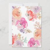 美しいベビーシャワー招待状フローラ水彩 招待状 (裏面)
