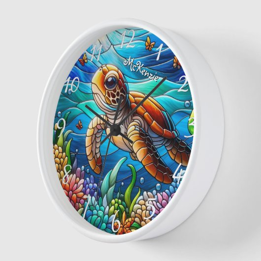 美しいベビーシータートルスイミング 壁時計 (傾斜)