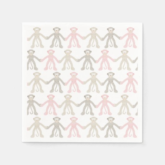 美しいベビーソックサル スタンダードカクテルナプキン (正面)