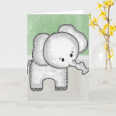 美しいベビーゾウ動物園の動物 カード (黄色い花)