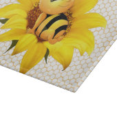 美しいベビーハニービーイエローサンフラワー カッティングボード (角)
