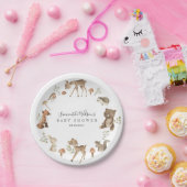 美しいベビーバニーディアーキツネフローラベビーシャワー ペーパープレート (パーティー)