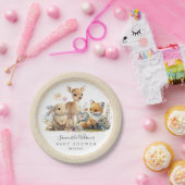 美しいベビーバニーディアーキツネフローラベビーシャワー ペーパープレート (パーティー)
