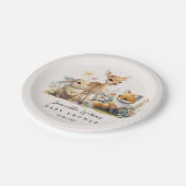 美しいベビーバニーディアーキツネフローラベビーシャワーP ペーパープレート (アングル)