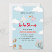 美しいベビーパーティー 招待状 (正面)