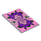美しいベビーピンクのフローラ紫の色合いモチーフのモノ ノートブック (右側)