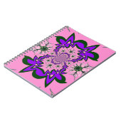 美しいベビーピンクのフローラ紫の色合いモチーフのモノ ノートブック (左側)