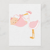美しいベビーピンクコウノトリ女の子だ！ 案内ポストカード (正面)