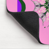 美しいベビーピンクパープルシェードモチーフのモノグラムデ マウスパッド (コーナー)