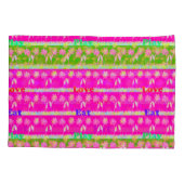 美しいベビーピンクフローラエッジデザインキングサイズ 枕カバー (裏面-左)