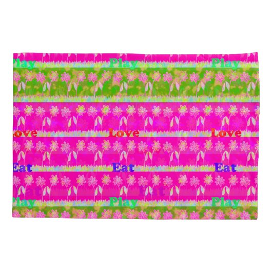 美しいベビーピンクフローラエッジデザインキングサイズ 枕カバー (裏面-左)