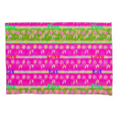 美しいベビーピンクフローラエッジデザインキングサイズ 枕カバー (正面左)