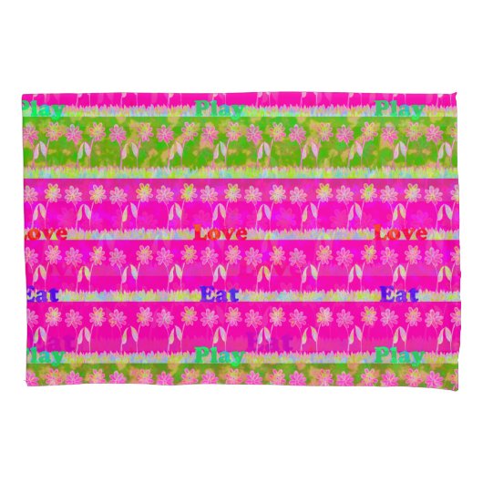 美しいベビーピンクフローラエッジデザインキングサイズ 枕カバー (正面左)