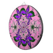 美しいベビーピンクフローラ紫の色合いモチーフ ダーツボード (正面右)