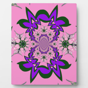 美しいベビーピンクフローラ紫の色合いモチーフ フォトプラーク